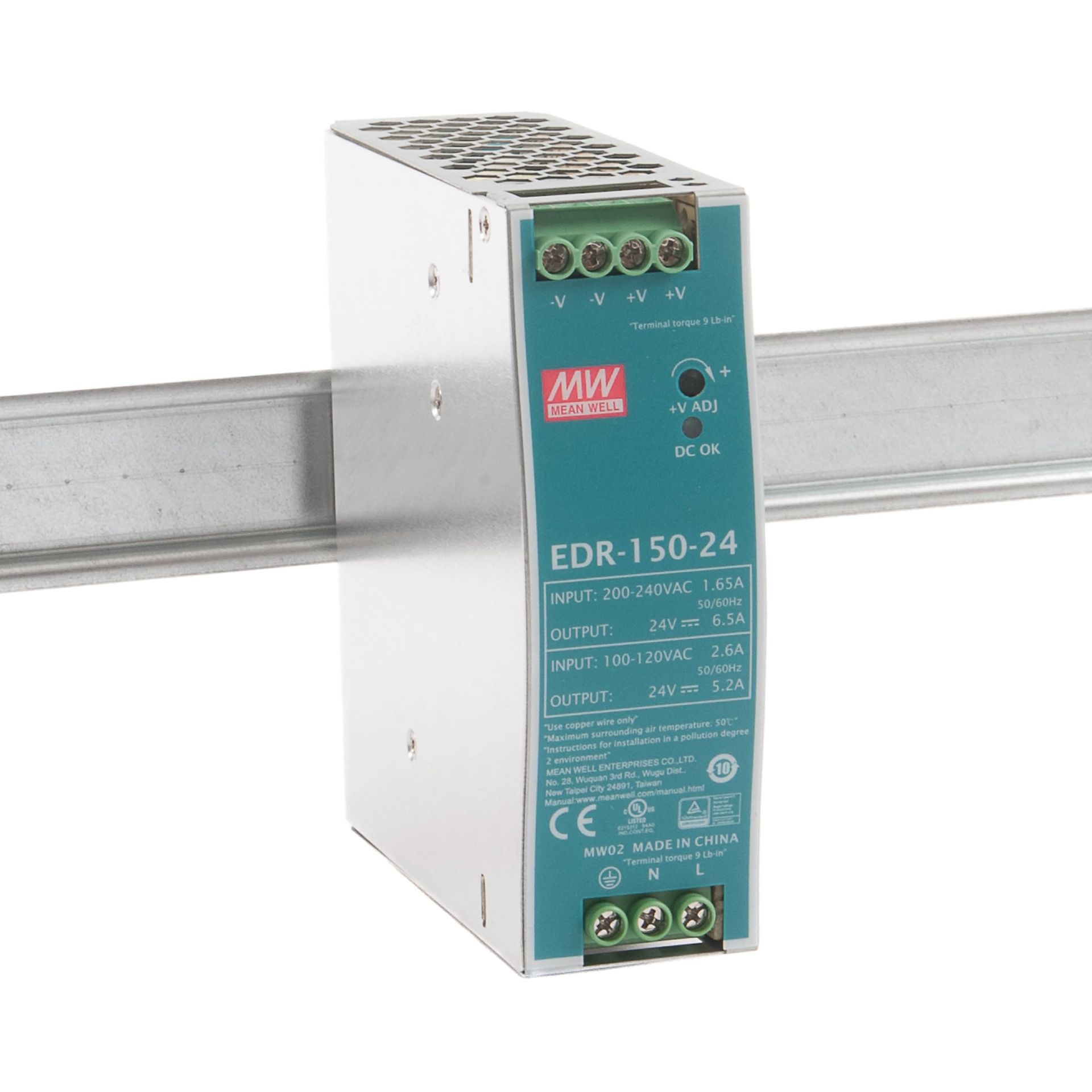 Switch Mode Power Supply Mean Well EDR-150 | 24 | 156 | 6.5 | DIN Rail ...